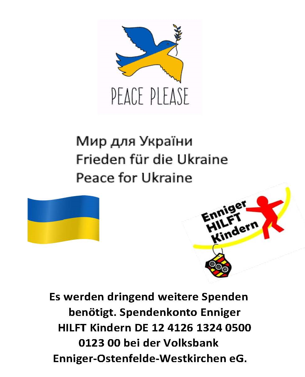 Enniger HILFT Kindern - 2. Hilfstransport für die Ukraine